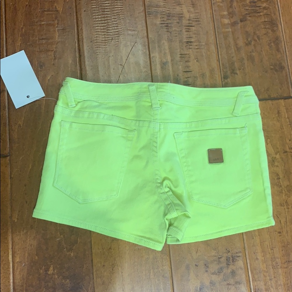 Neon Yellow Roxy Shorts - Picture 2 of 6